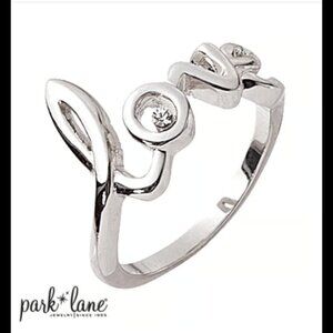 Park Lane "Amour" LOVE Script Ring with Swarovski Crystal